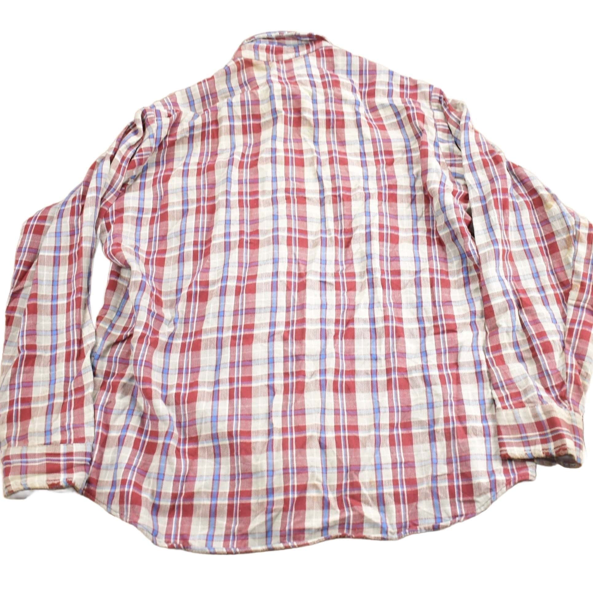 Vintage 1970s Buckeye Plaid Flannel Button Up Shirt Men's XL - Image 2
