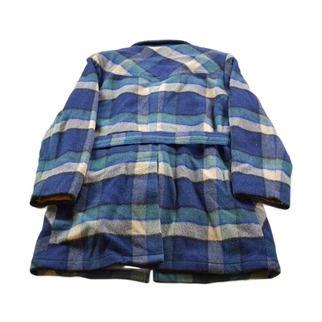Vintage 1970s Buffalo Club Wool Lined Plaid Jacket Men's Medium - Image 2