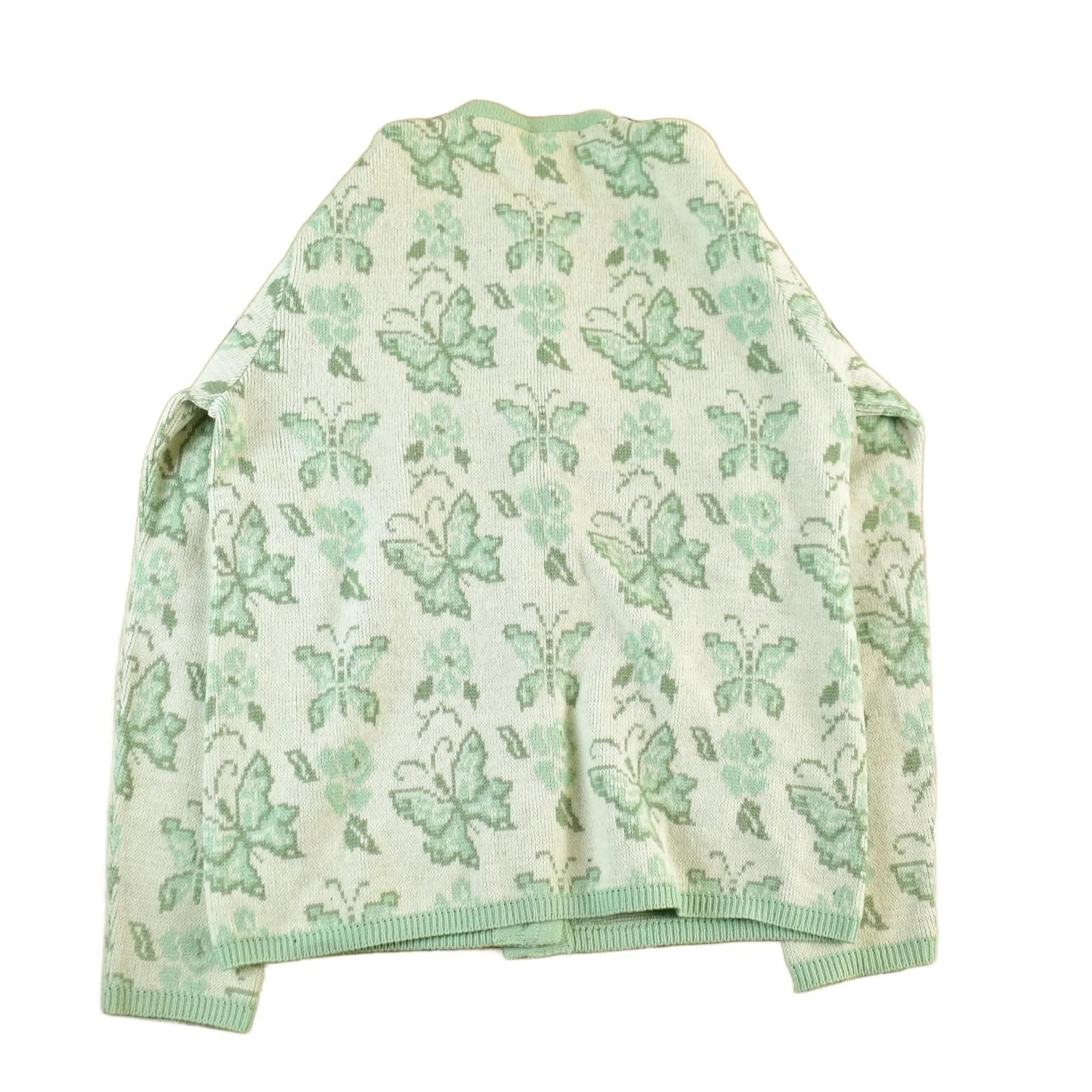 Vintage 1970s Butterfly Knit Cardigan Sweater Women's XS - Image 2