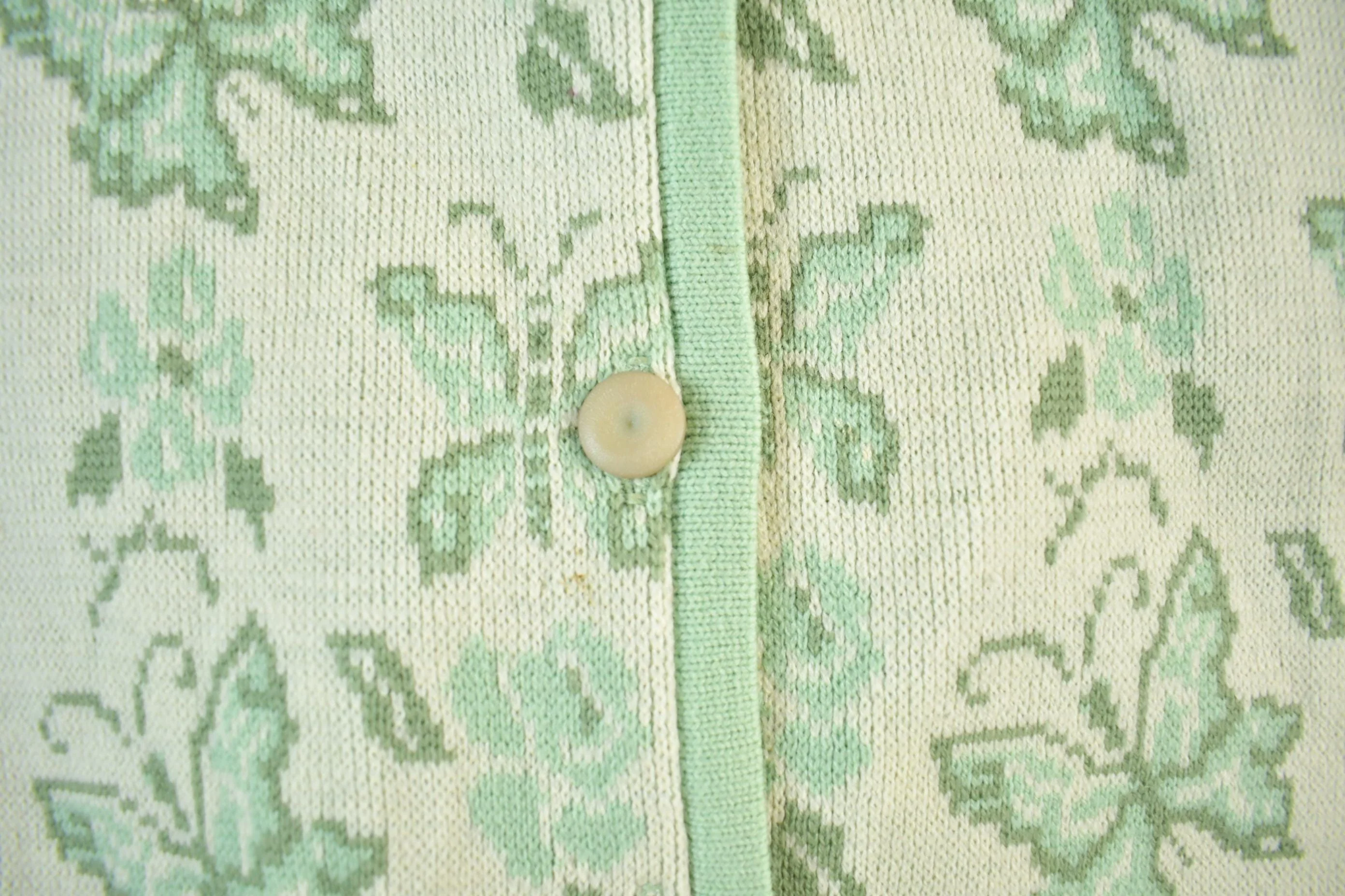 Vintage 1970s Butterfly Knit Cardigan Sweater Women's XS - Image 4