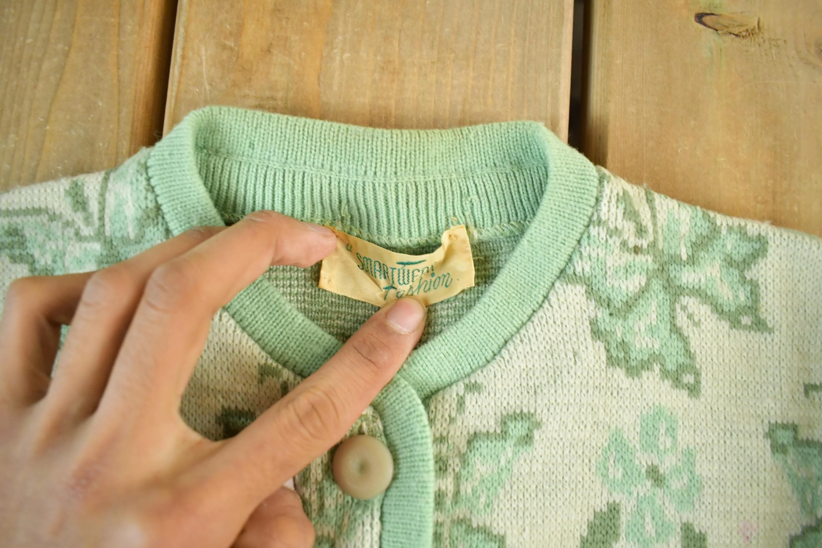 Vintage 1970s Butterfly Knit Cardigan Sweater Women's XS - Image 5