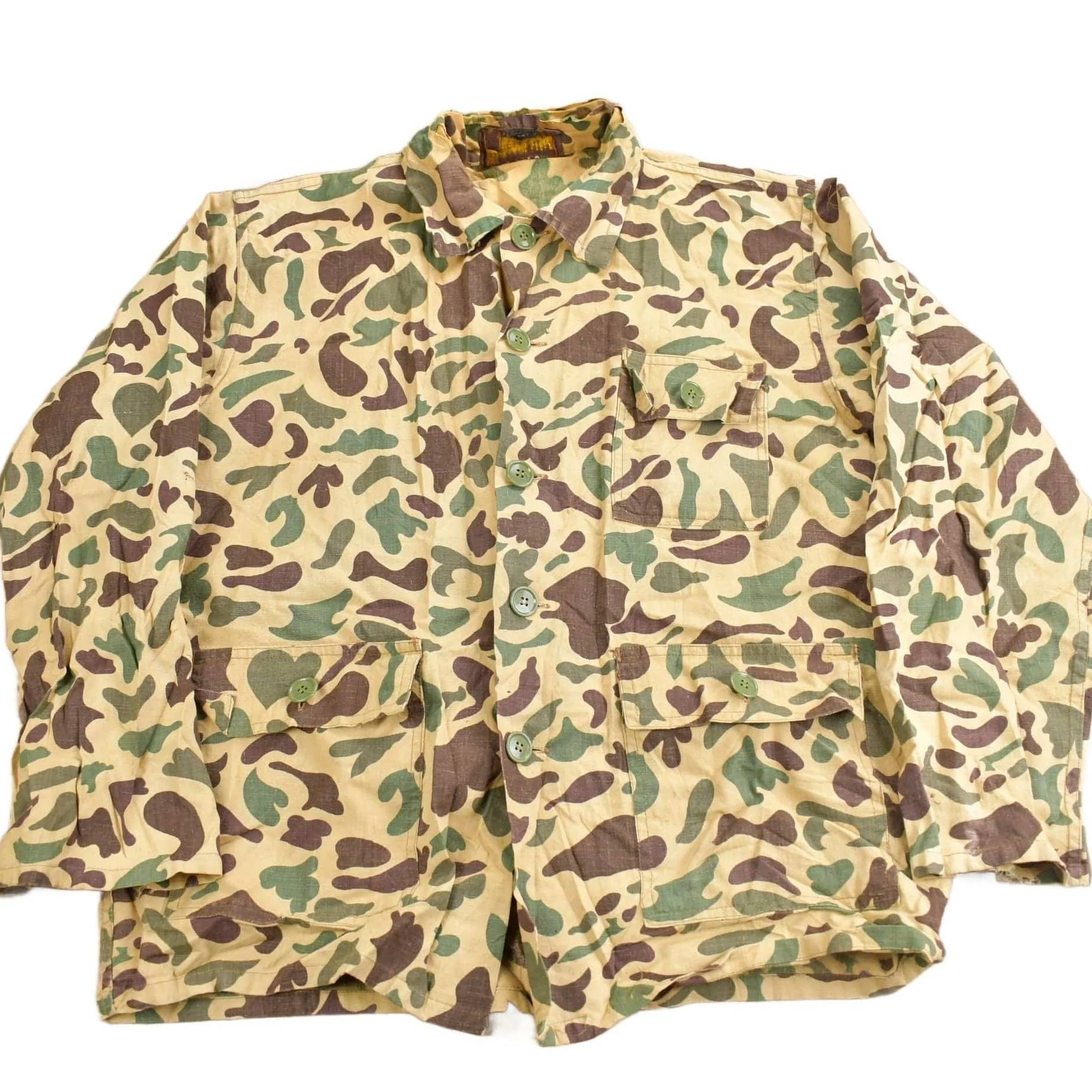 Vintage 1970s Caliber Duck Camo Button Up Shirt Men's M