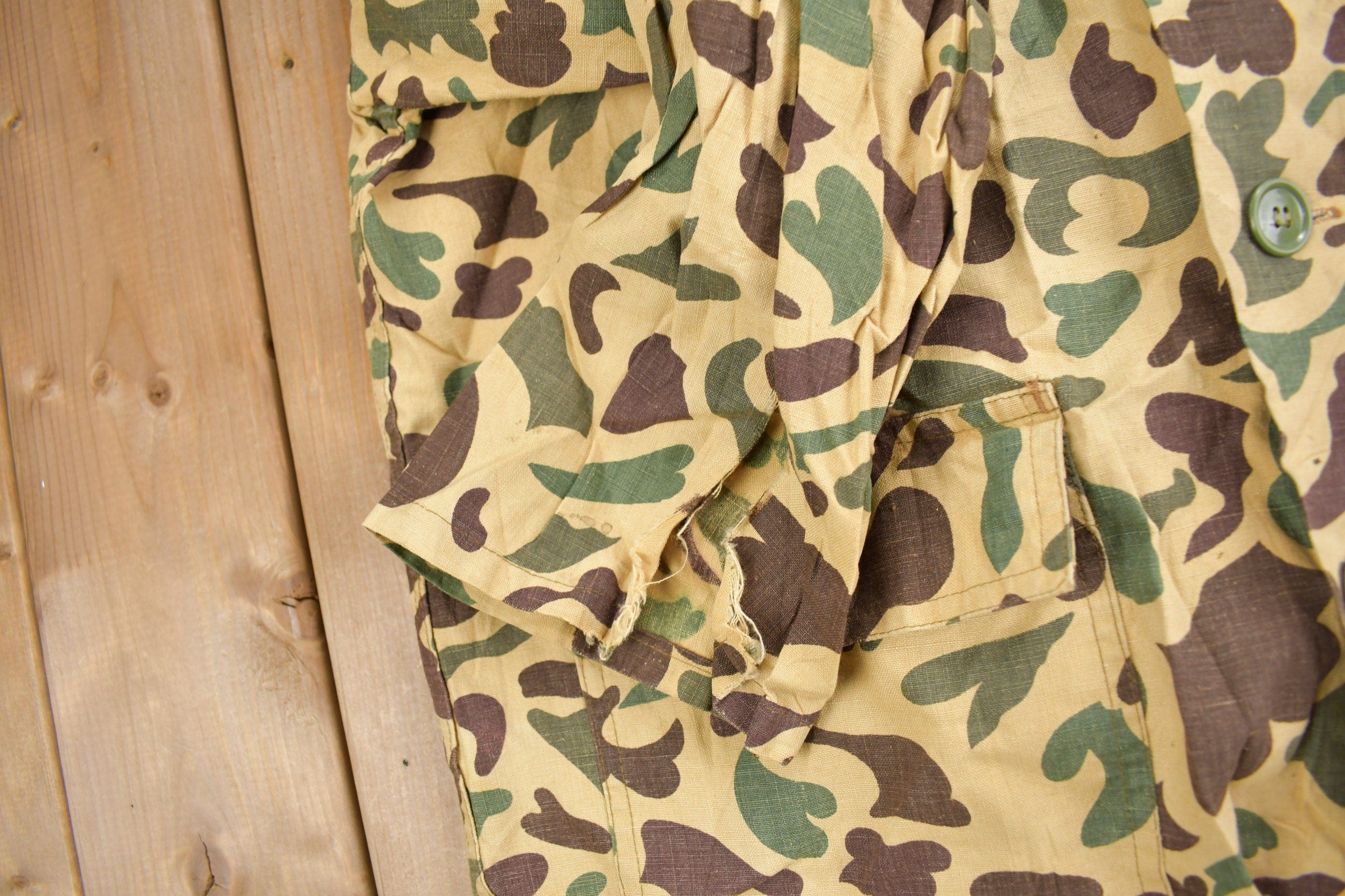 Vintage 1970s Caliber Duck Camo Button Up Shirt Men's M - Image 5