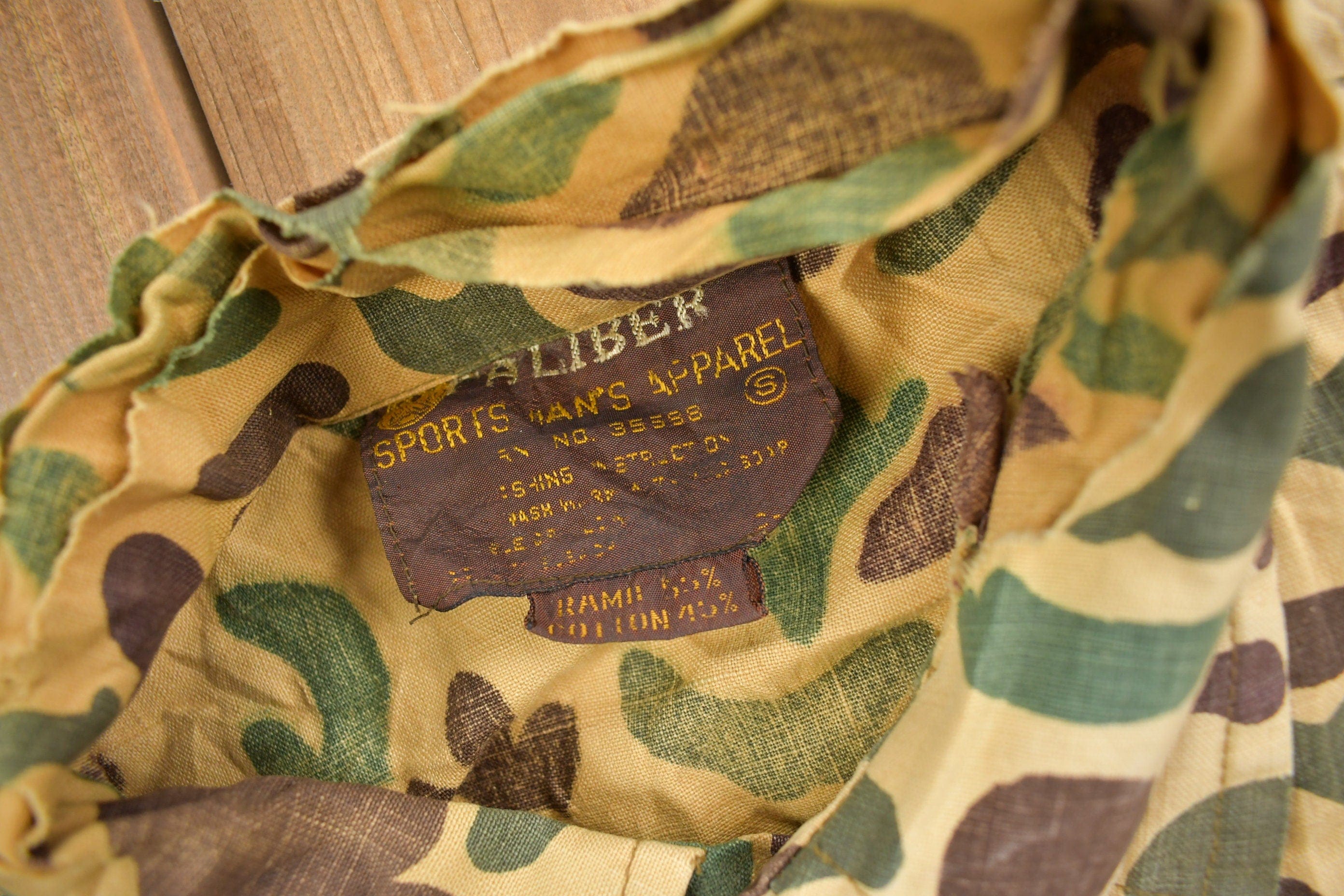 Vintage 1970s Caliber Duck Camo Button Up Shirt Men's M - Image 7