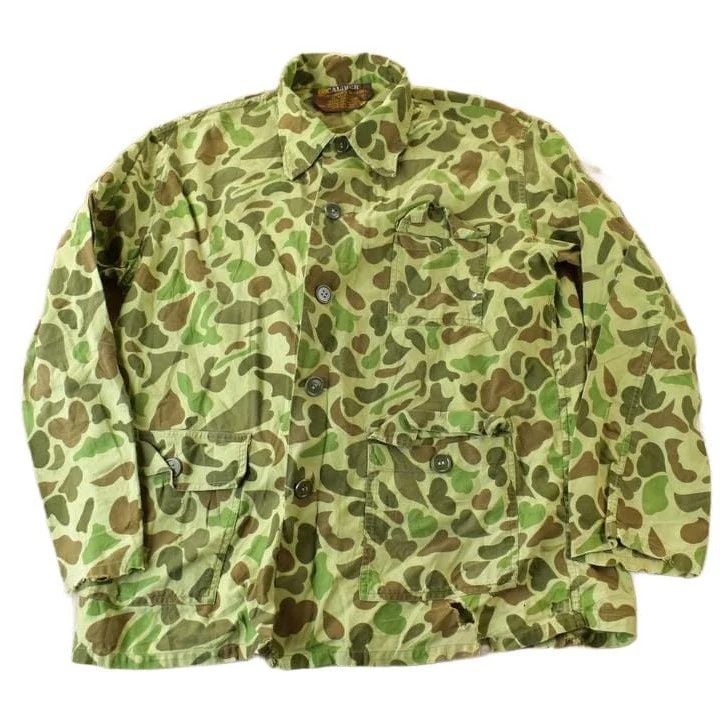 Vintage 1970s Caliber Duck Camo Button Up Shirt Men's Medium