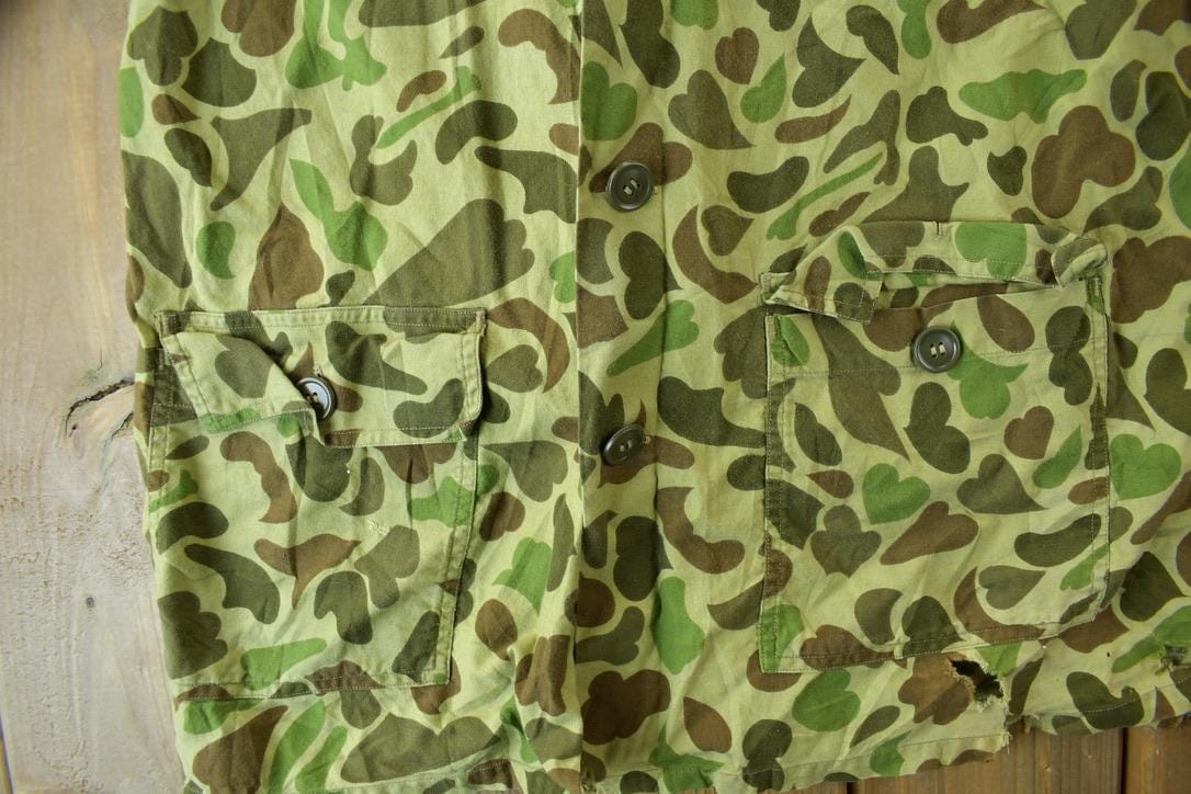 Vintage 1970s Caliber Duck Camo Button Up Shirt Men's Medium - Image 3