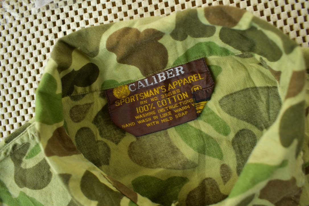 Vintage 1970s Caliber Duck Camo Button Up Shirt Men's Medium - Image 6