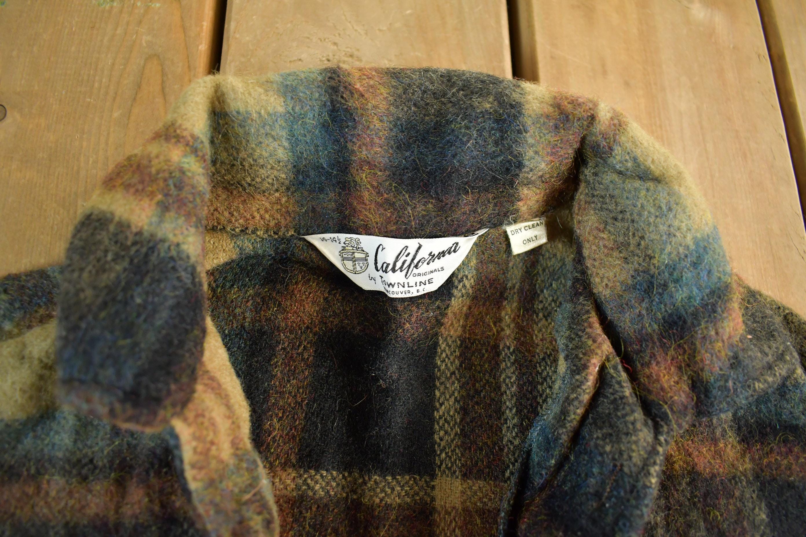 Vintage 1970s California Originals Townline Wool Flannel Jacket Men's Small - Image 4