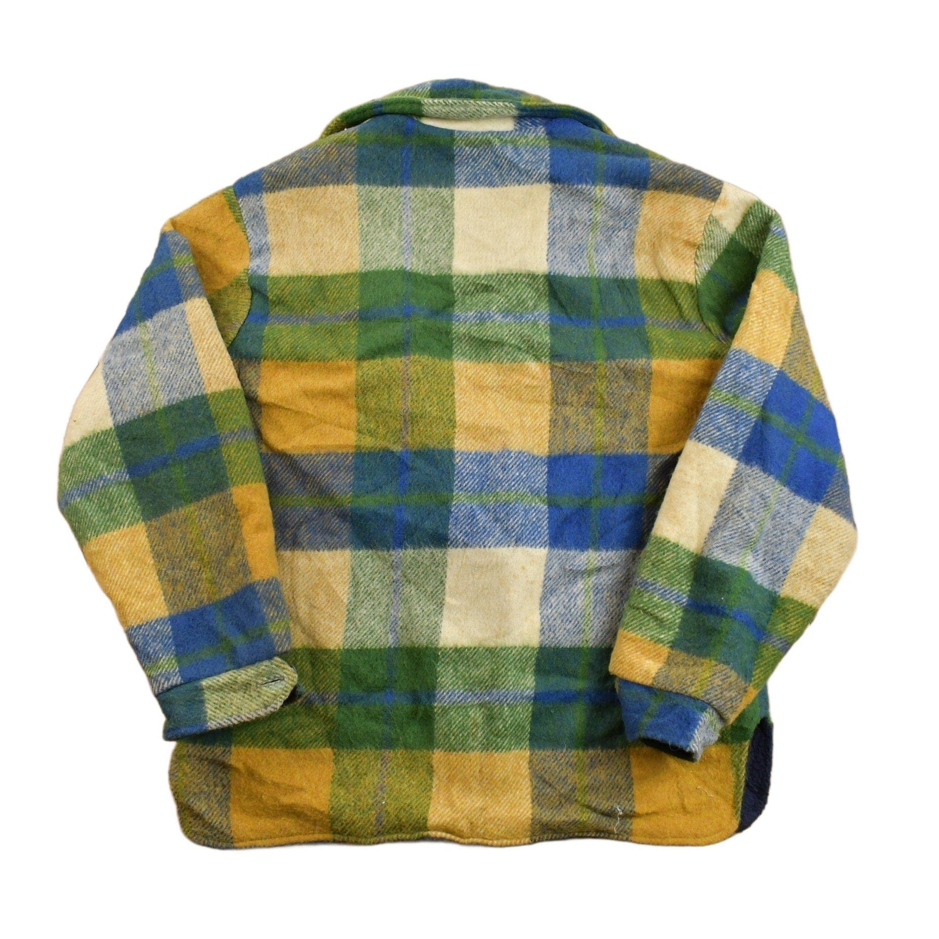 Vintage 1970s Campus Plaid Button Up Shirt Men's Large - Image 2