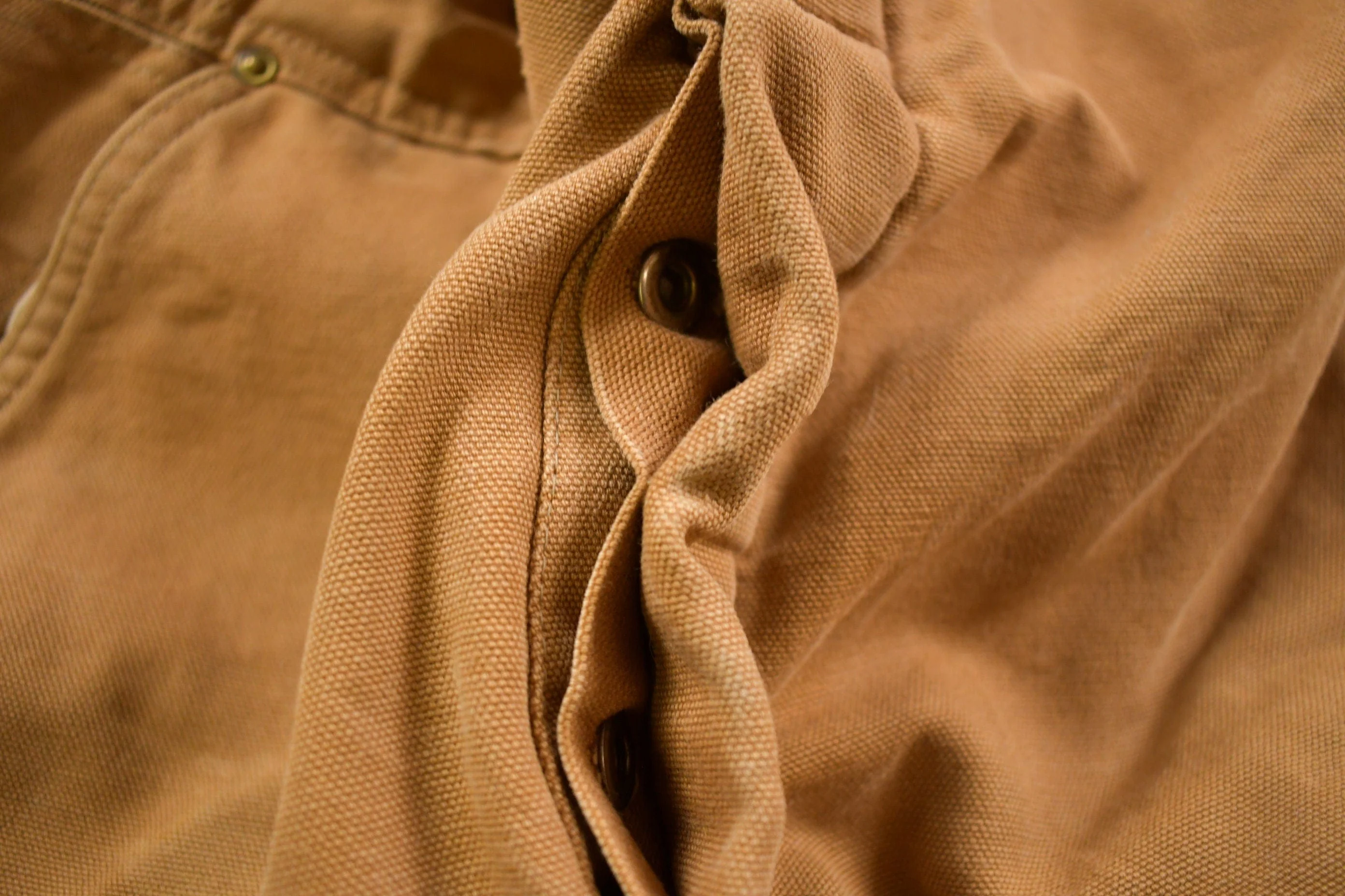 Vintage 1970s Carhartt Double Knee Canvas Overalls Men's Medium - Image 5