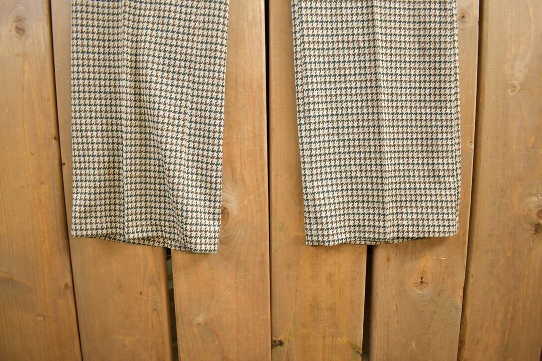 Vintage 1970s Checkered Wool Trousers Men's 36x32 - Image 3