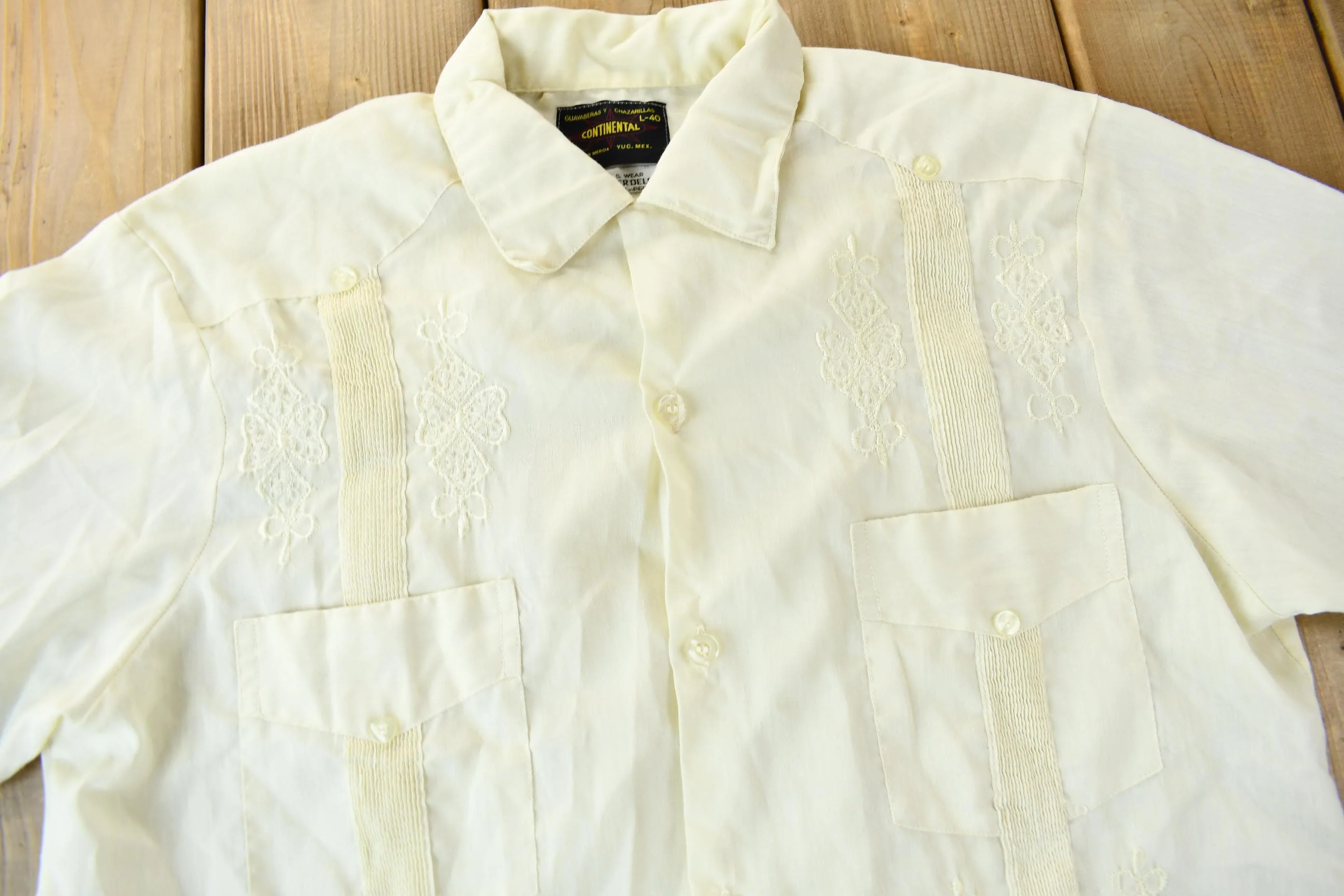 Vintage 1970s Continental Guayaberas Y Chazarillas Button Up Shirt Men's Large - Image 3