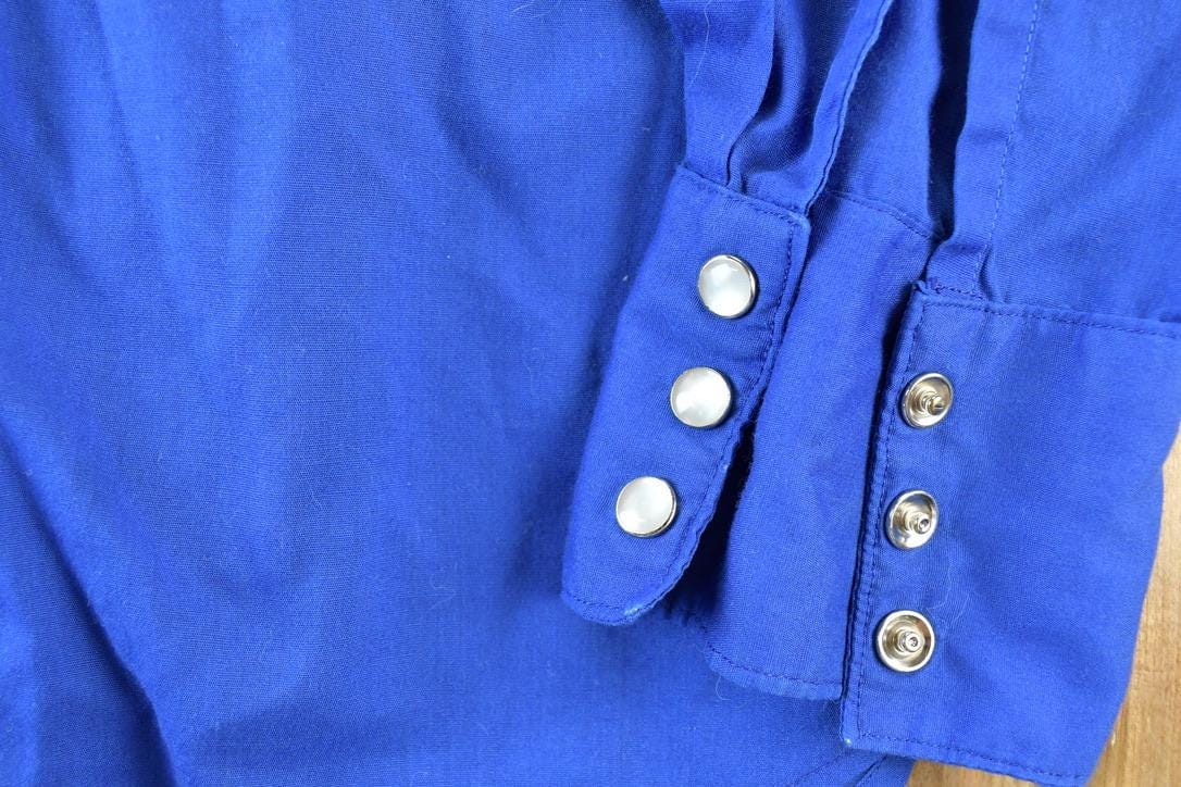 Vintage 1970s Cowboy Button Up Shirt Men's Medium - Image 4