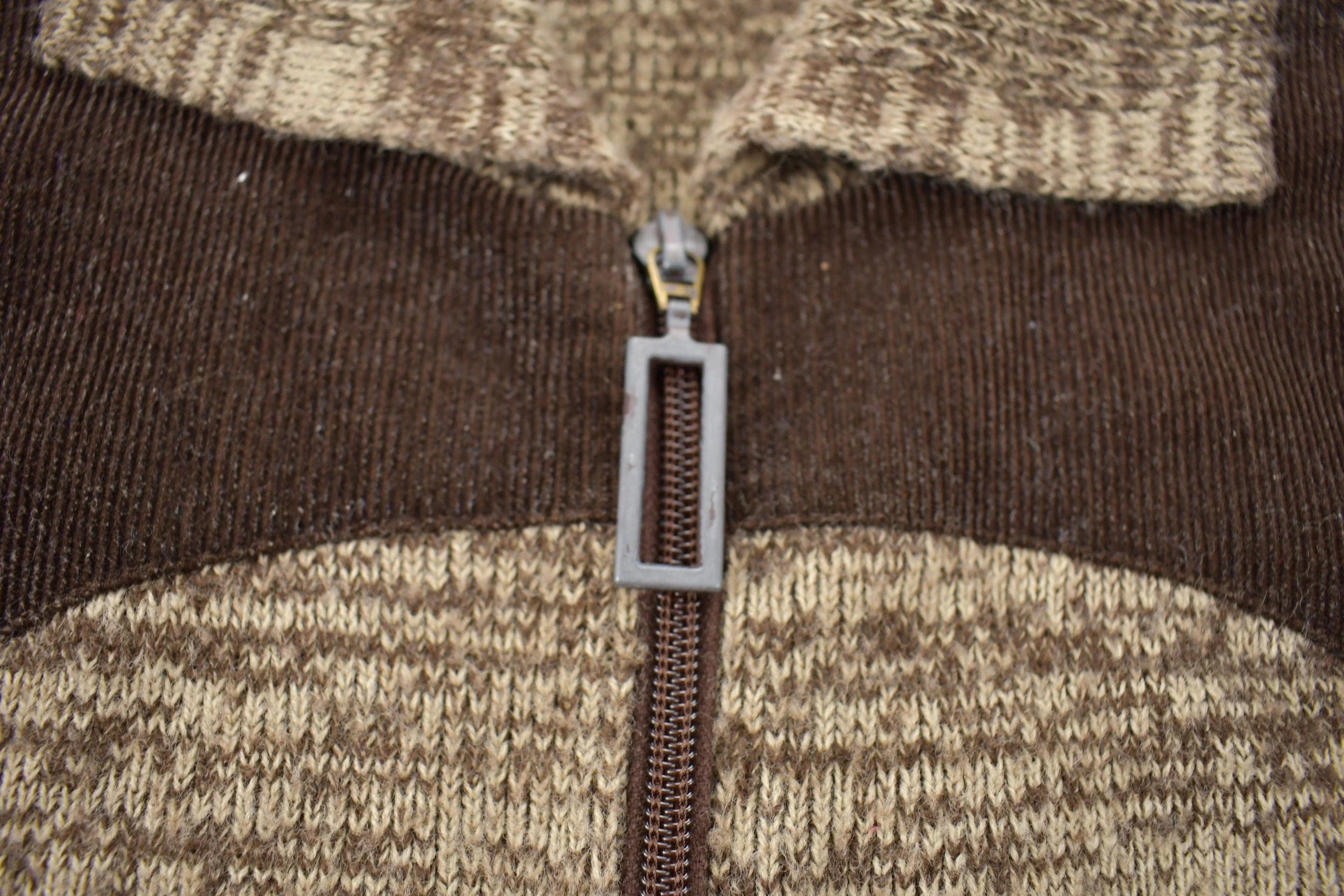 Vintage 1970s Cowboy Suede Full Zip Knit Sweater Men's Small - Image 3