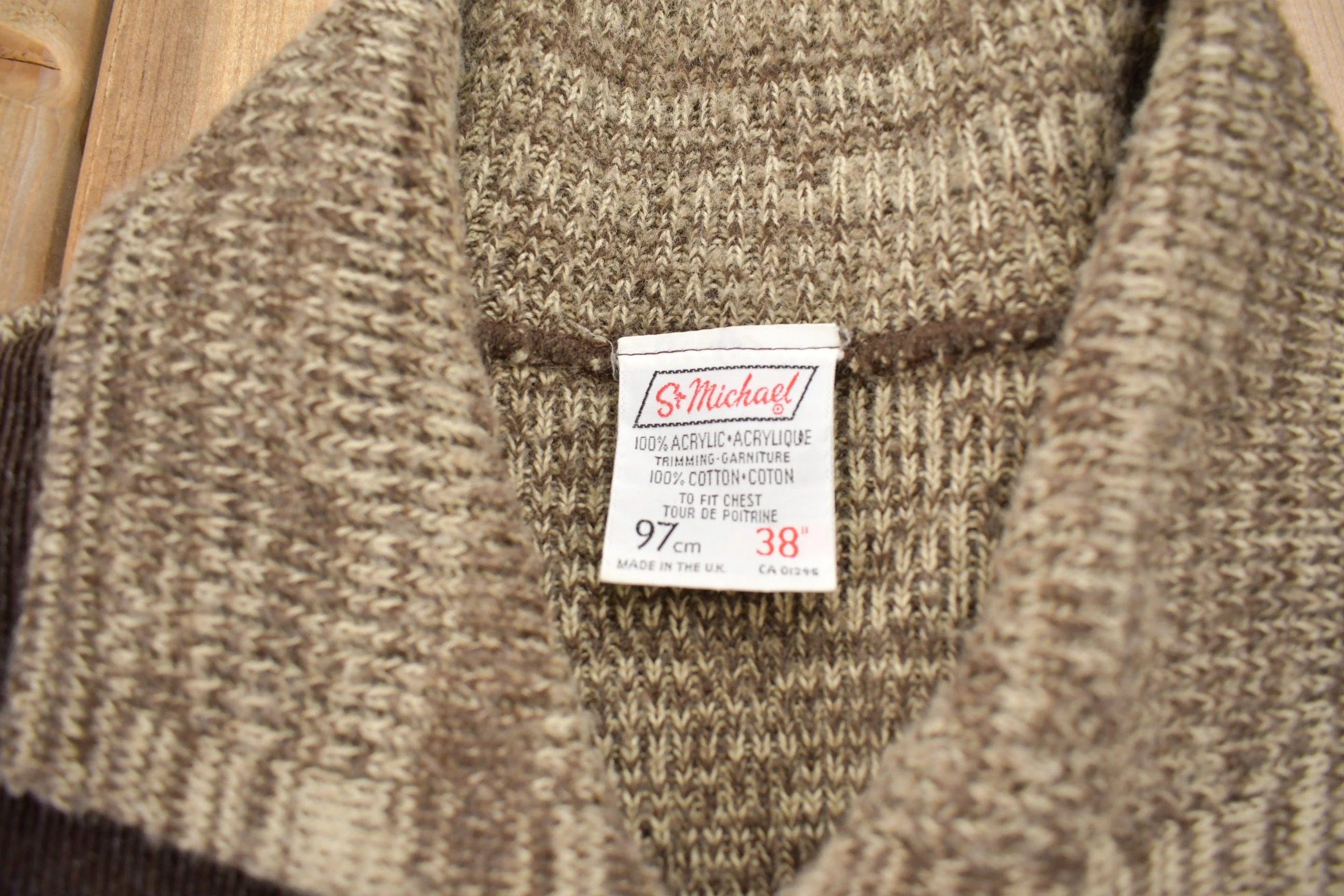 Vintage 1970s Cowboy Suede Full Zip Knit Sweater Men's Small - Image 6