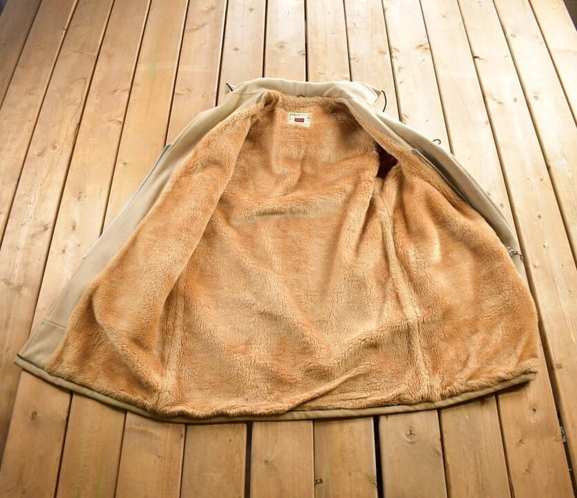 Vintage 1970s Craft Sportswear 100% Wool Toggle Button Up Fur Lined Jacket Made In Canada - Image 6