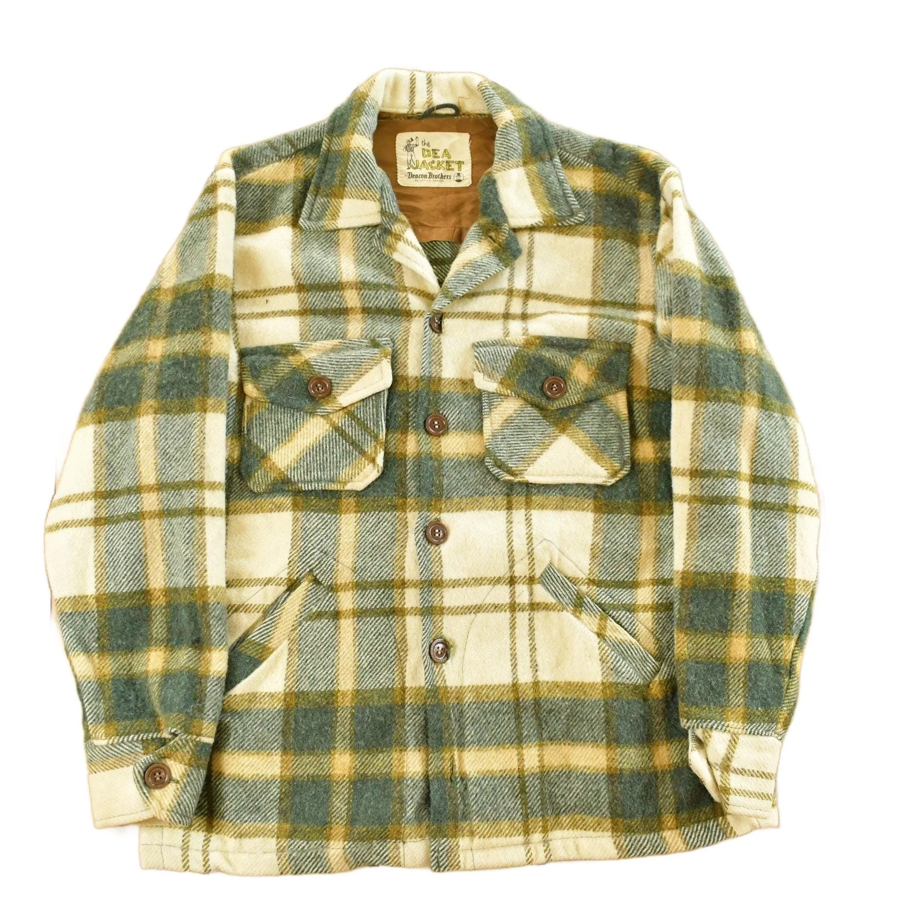 Vintage 1970s Deacon Brothers Flannel Shirt Jacket Men's Medium