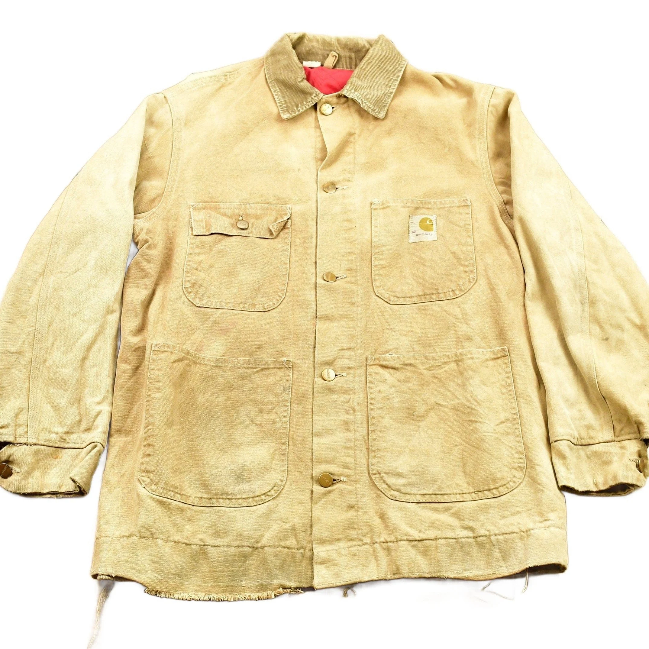 Vintage 1970s Distressed Carhartt Chore Coat Men's Large