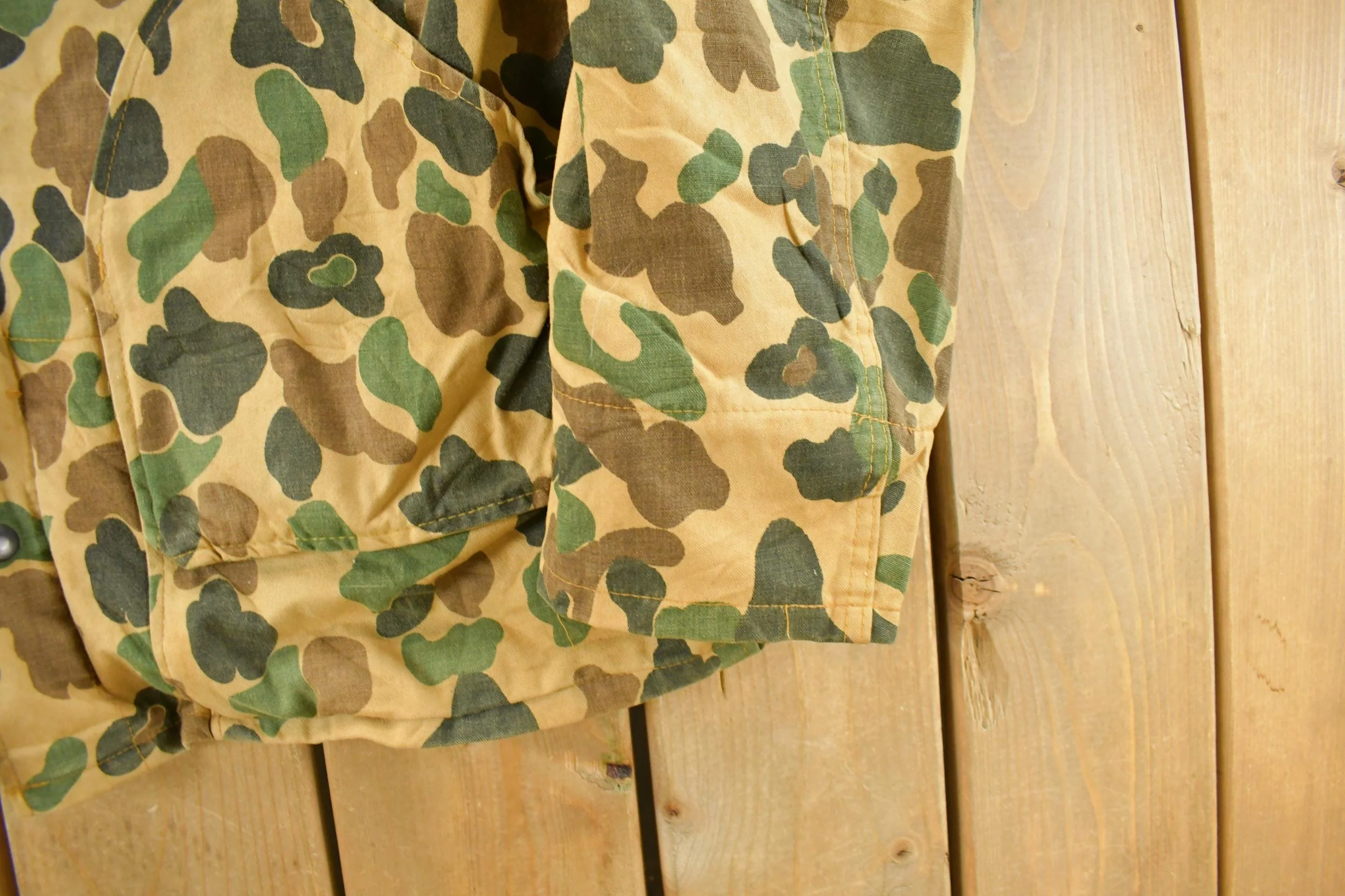 Vintage 1970s Duck Camo Canvas Hunting Jacket Men's XL - Image 3