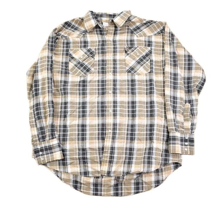 Vintage 1970s Elk Cattleman Western Plaid Button Up Men's Medium