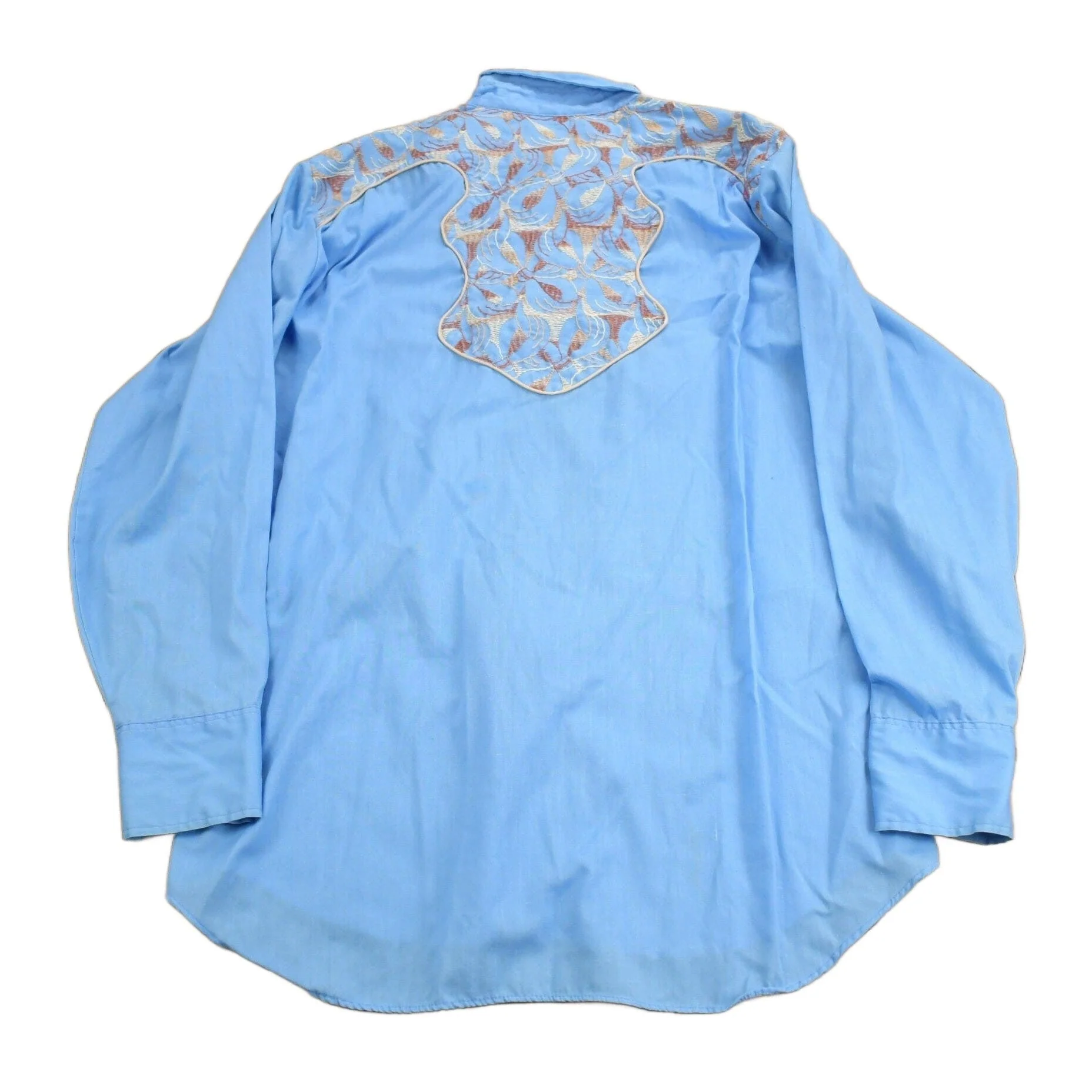 Vintage 1970s Ely Plains Embroidered Western Cowboy Style Button Up Shirt Men's Large - Image 2