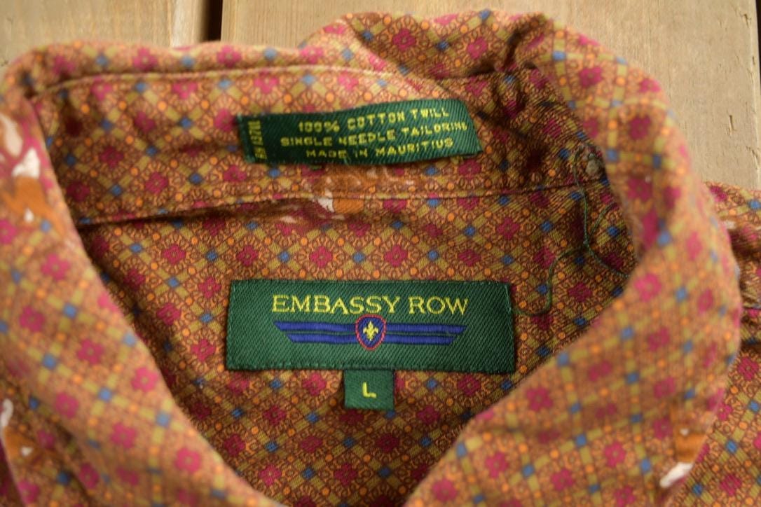 Vintage 1970s Embassy Row All Over Print Horse Theme Button-Up Shirt Men's Medium - Image 3