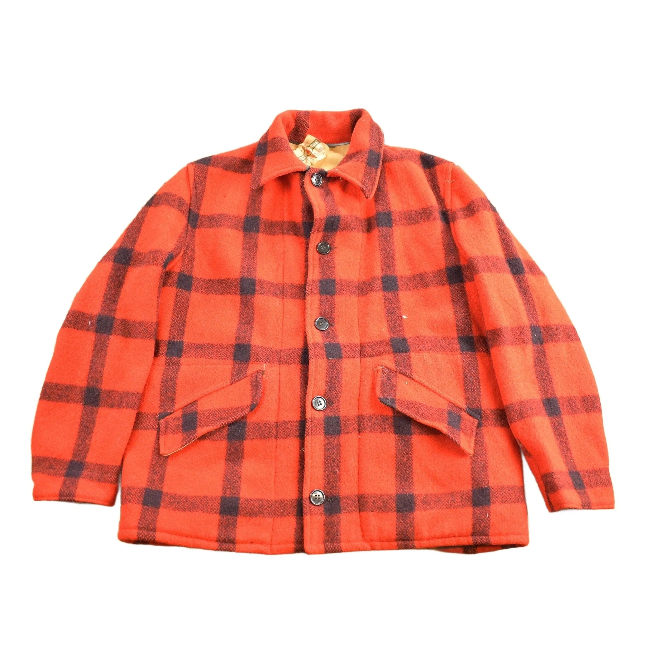 Vintage 1970s Falcon Brand 100% Wool Buffalo Plaid Jacket Men's Large