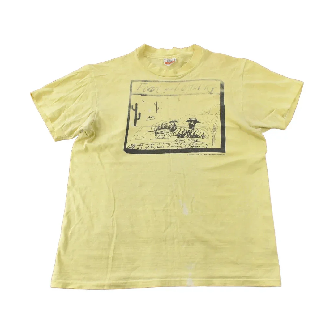 Vintage 1970S Fear and Loathing In Las Vegas Single Stitch Graphic T Shirt Made In USA Size Large