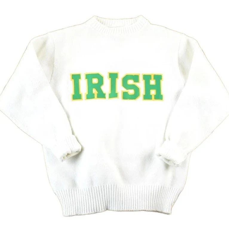 Vintage 1970s Fighting Irish Knit University Crewneck Mens XL