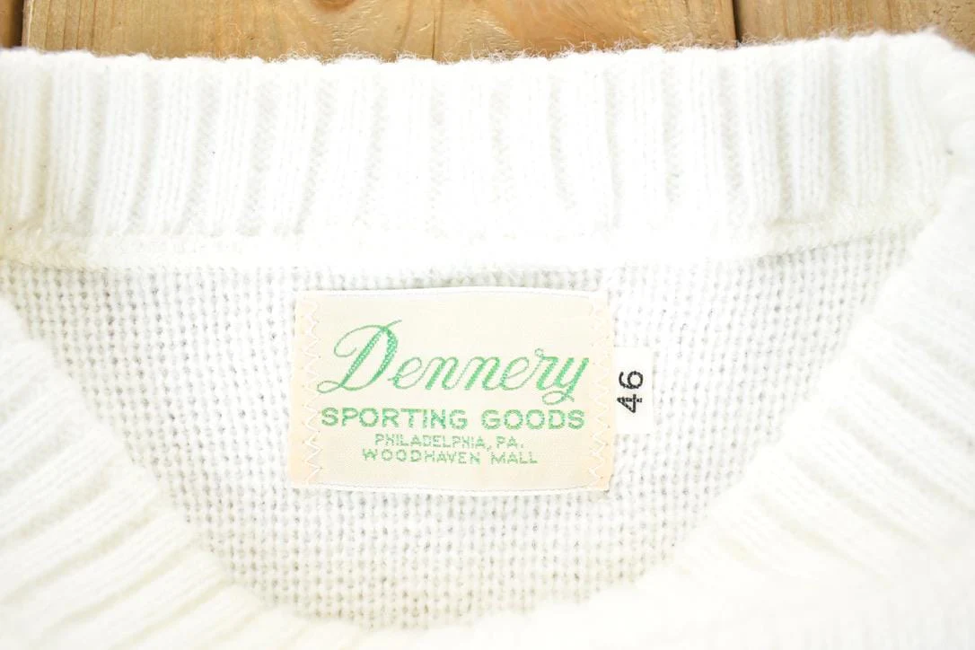 Vintage 1970s Fighting Irish Knit University Crewneck Mens XL - Image 4