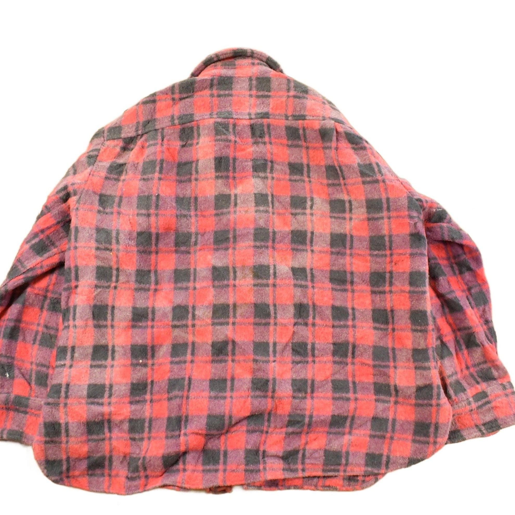 Vintage 1970s Flannel Button Up Plaid Trucker Shirt Men's Large - Image 2