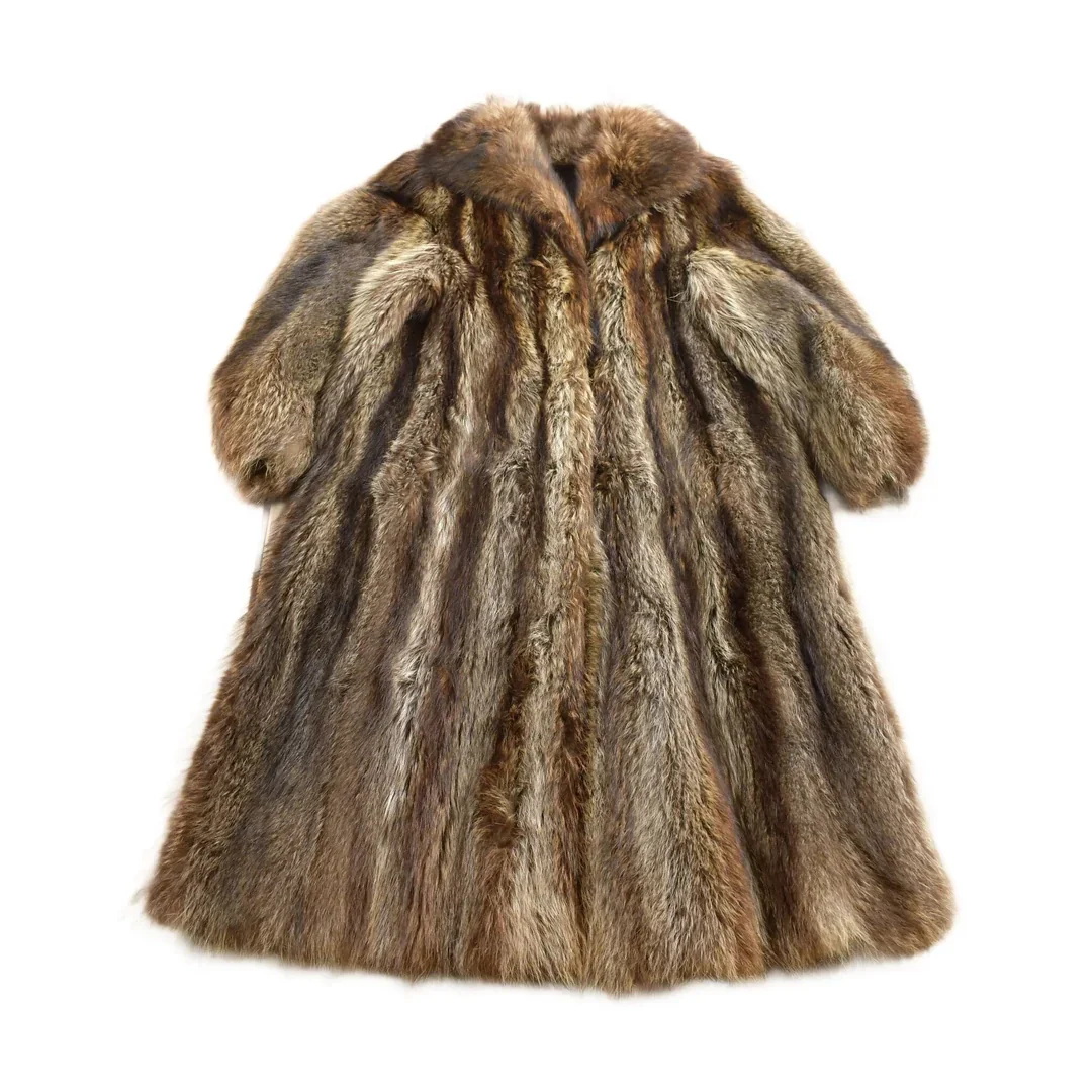 Vintage 1970s Full Length Racoon Fur Coat