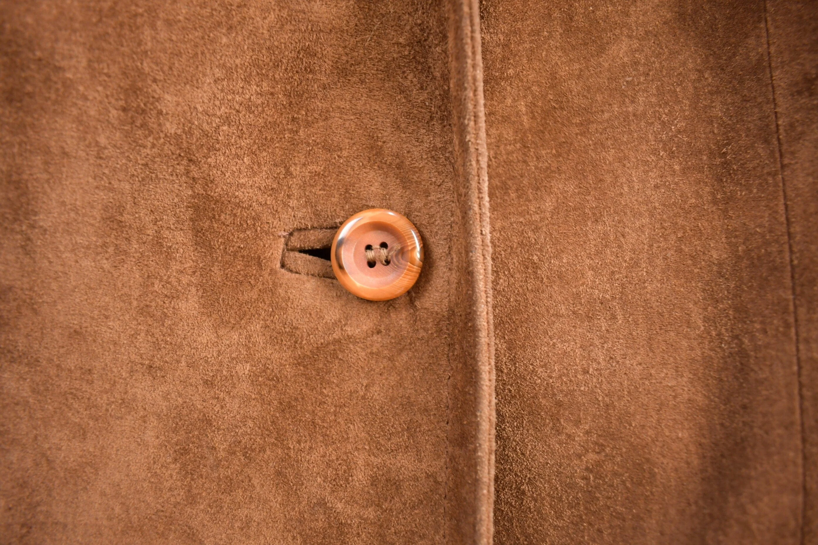 Vintage 1970s Fur Collar Suede Leather Jacket Men's Small - Image 6