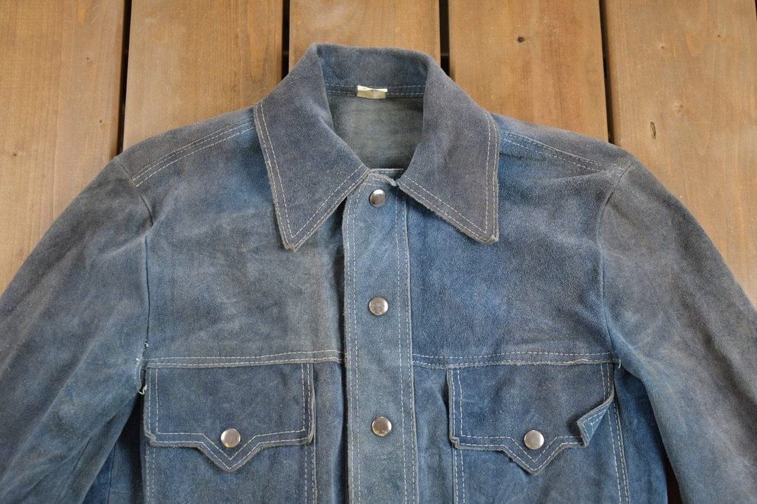 Vintage 1970s Genuine Leather Suede Jacket Men's Medium - Image 3