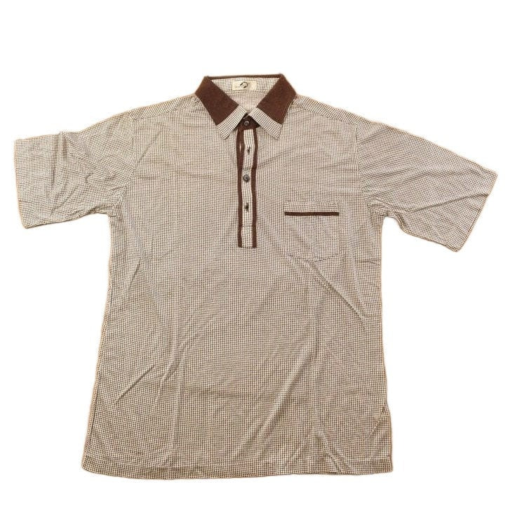 Vintage 1970s Gogan Chequred Collard Shirt Men's Medium