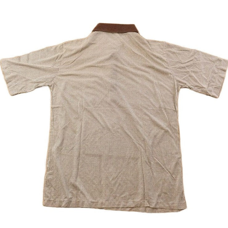 Vintage 1970s Gogan Chequred Collard Shirt Men's Medium - Image 2