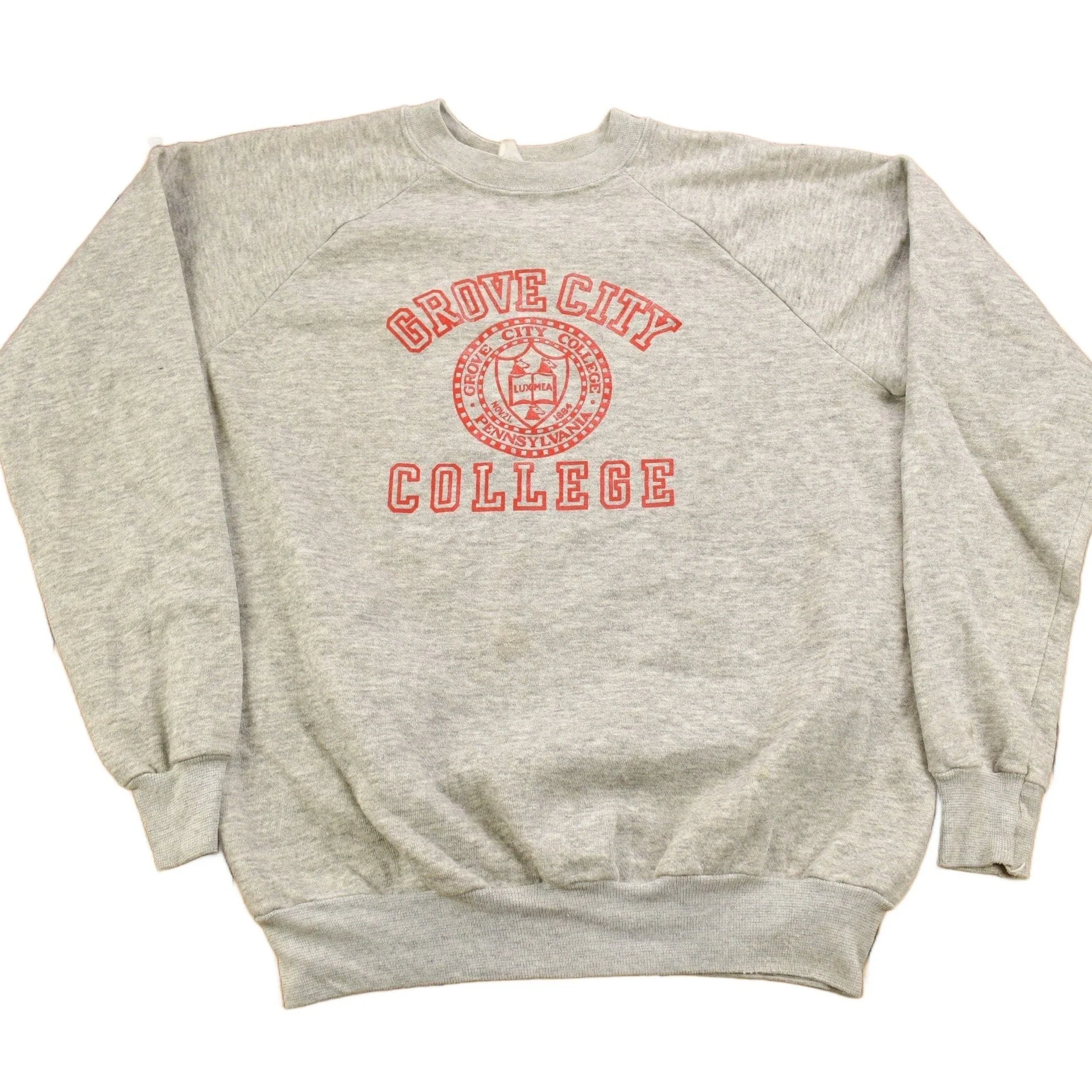 Vintage 1970s Grove City College Collegiate Raglan Crewneck