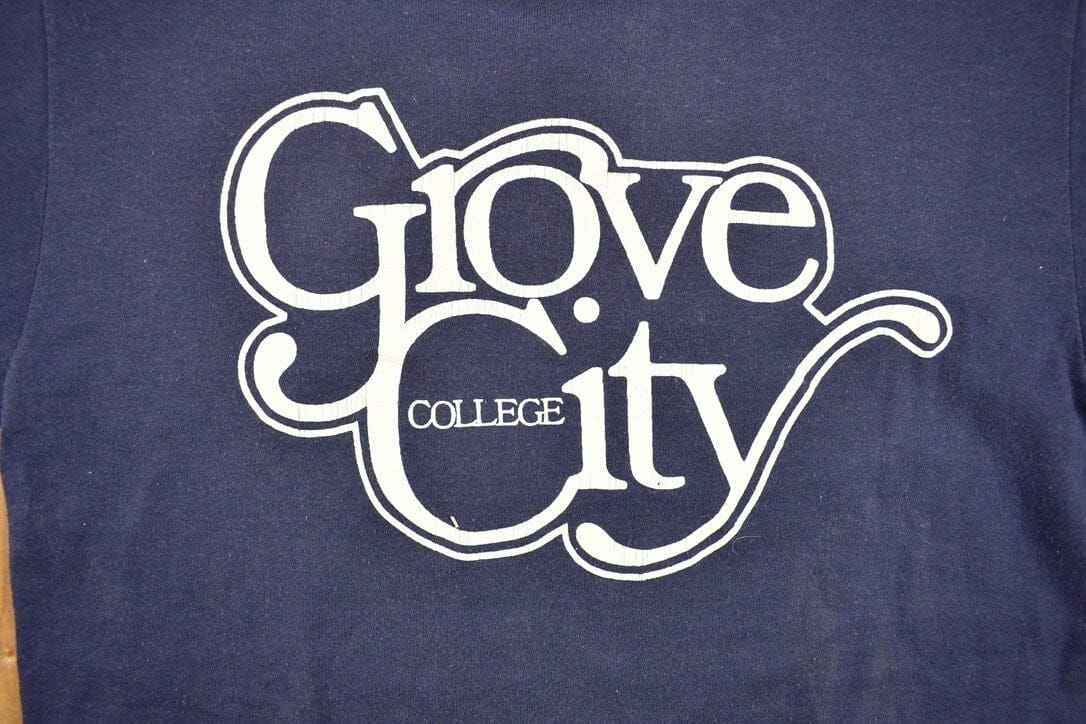 Vintage 1970s Grove City College Collegiate Velva Sheen T-Shirt Men's Large - Image 3