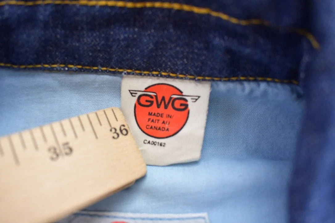 Vintage 1970s GWG Western Denim Jean Jacket Deadstock Men's Medium - Image 5
