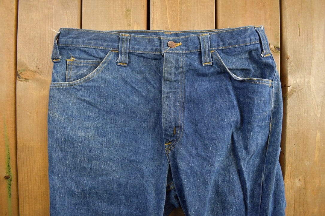 Vintage 1970s GWG Western Style Boot Jeans Men's 34 x 38.5 - Image 4