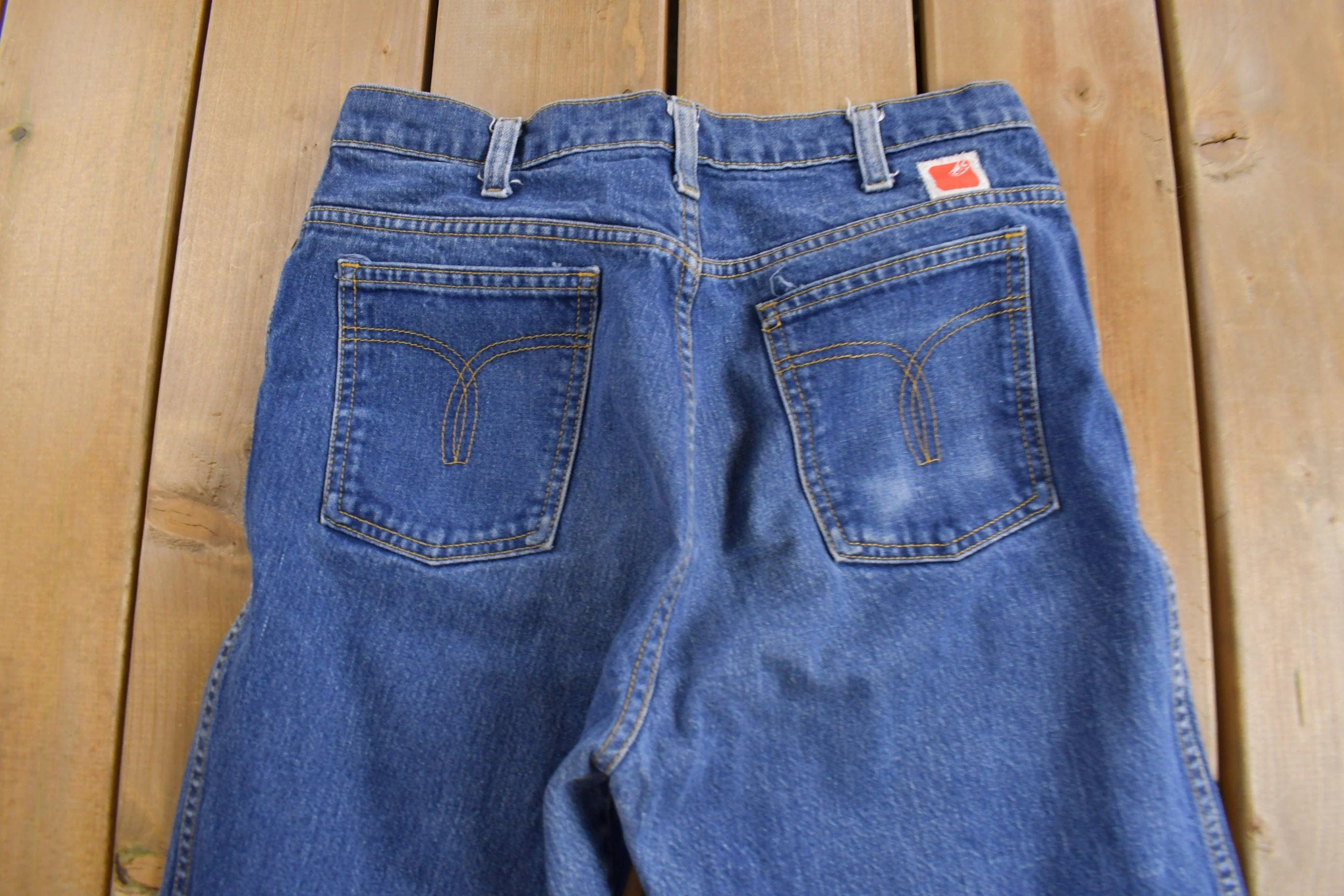 Vintage 1970s GWG Western Style Flare Denim Jeans Men's 32 x 32 - Image 4