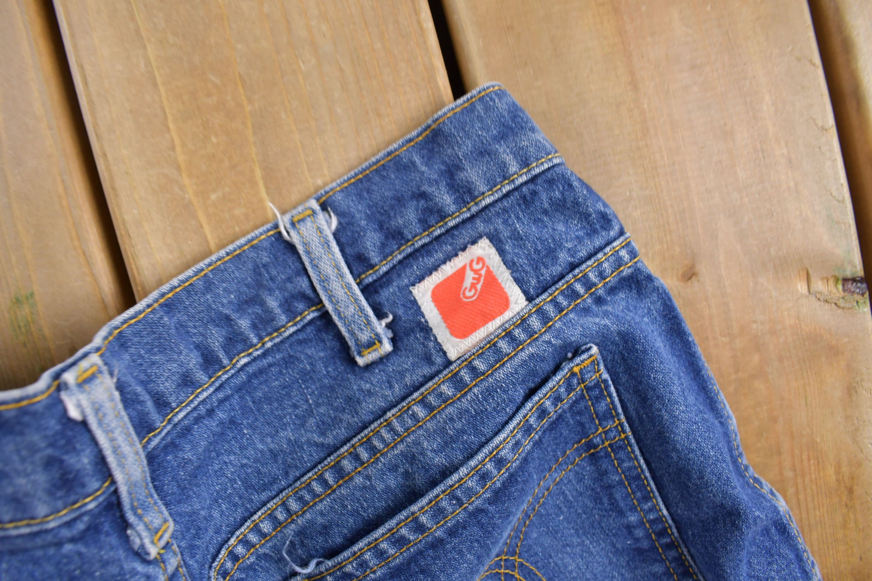Vintage 1970s GWG Western Style Flare Denim Jeans Men's 32 x 32 - Image 5