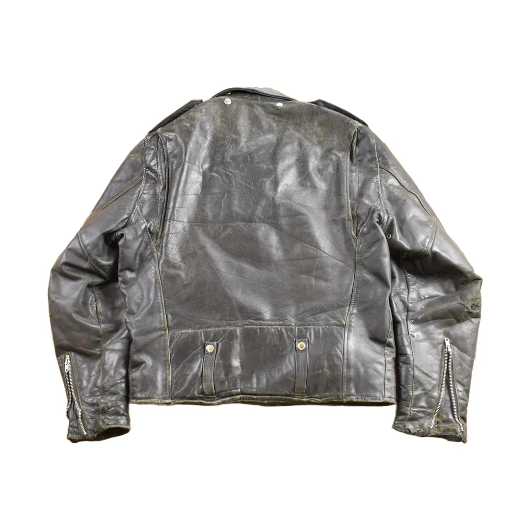 Vintage 1970s Harley AMF Leather Biker Jacket Men's Large - Image 2