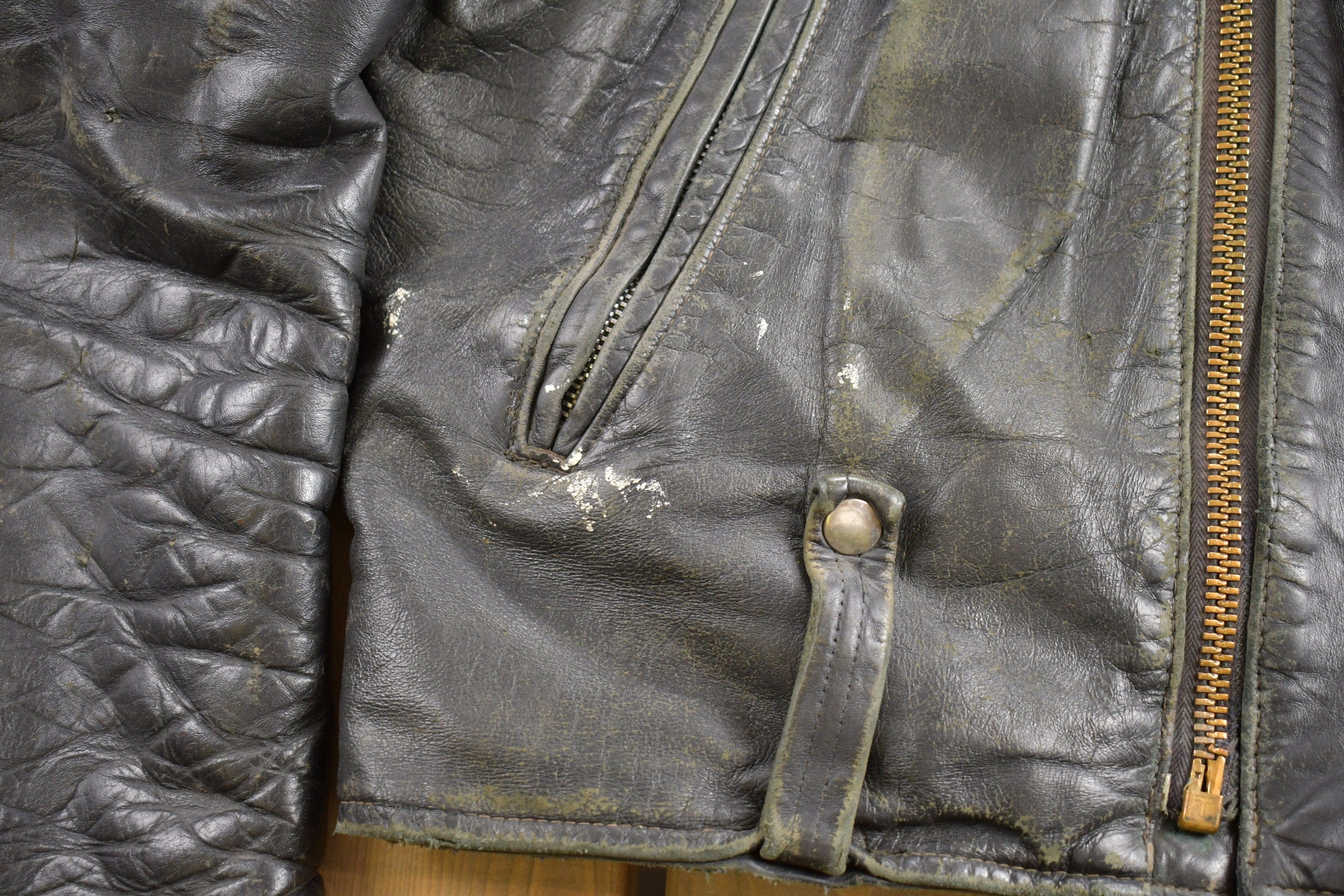 Vintage 1970s Harley AMF Leather Biker Jacket Men's Large - Image 6