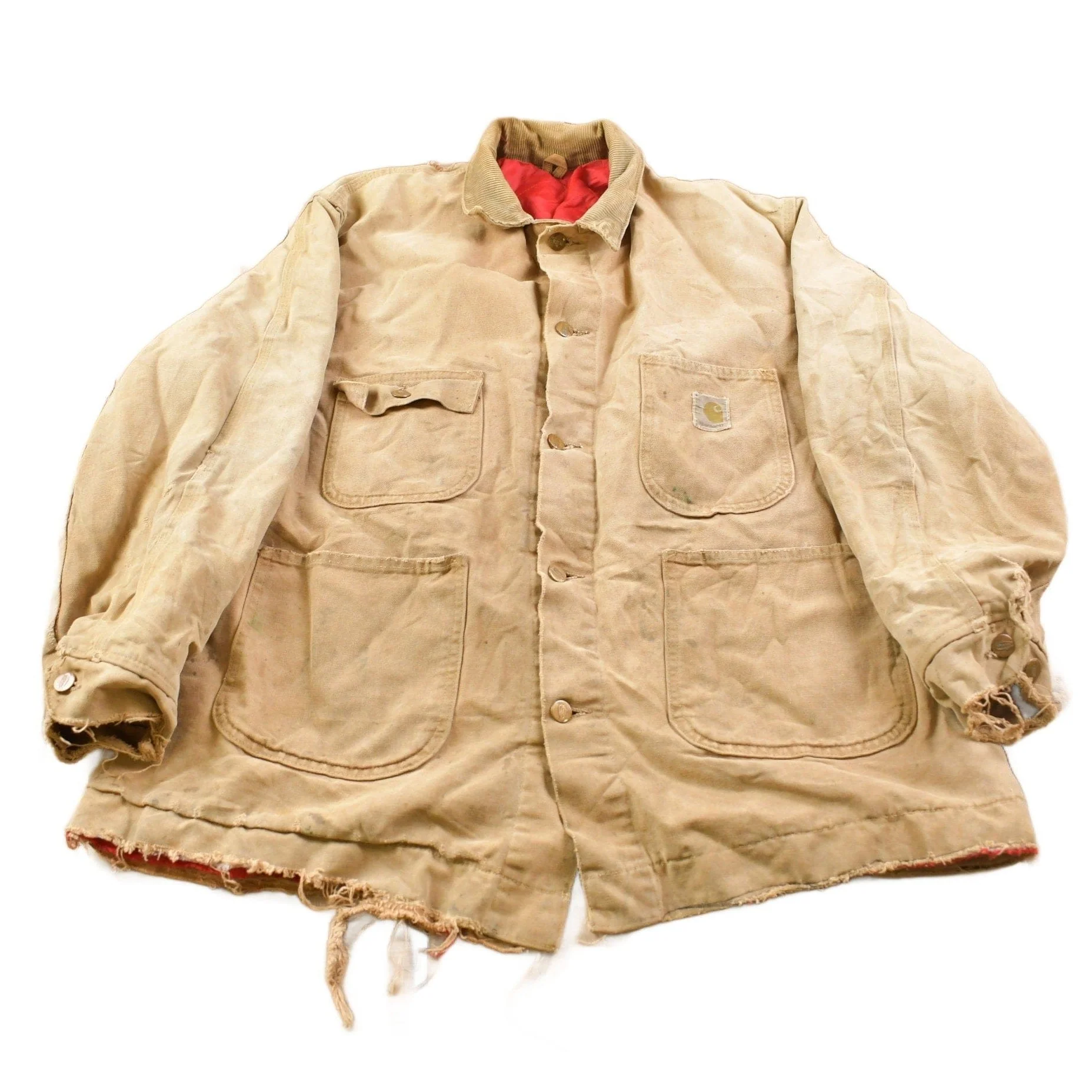 Vintage 1970s Heavily Carhartt Diamond Quilt Lined Painters Jacket Men's Medium