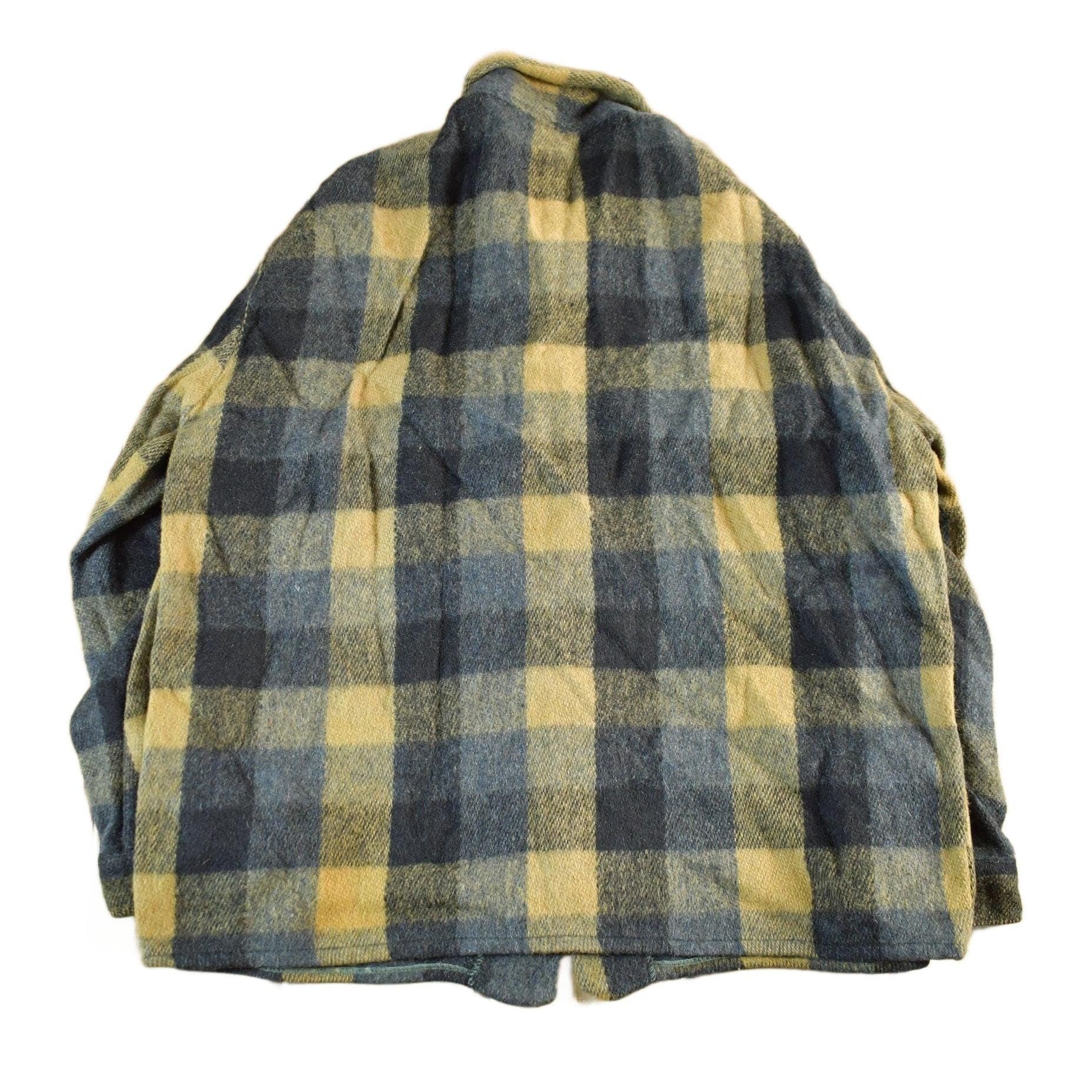 Vintage 1970s Humphrey Wool Flannel Shirt Jacket Men's Large - Image 2