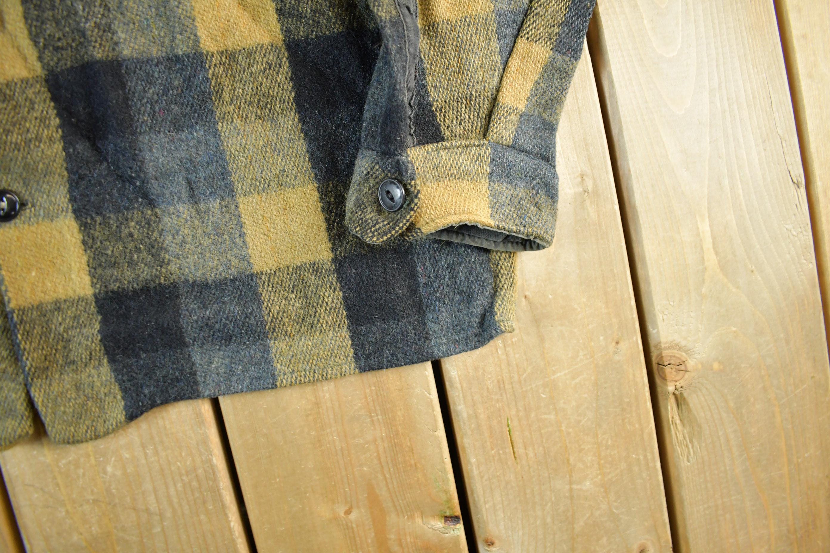Vintage 1970s Humphrey Wool Flannel Shirt Jacket Men's Large - Image 3