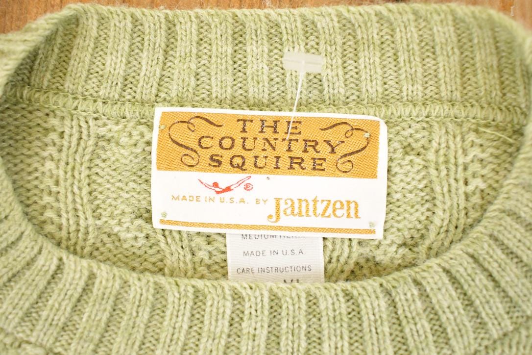 Vintage 1970s Jantzen The Country Squire Cable Knit Sweater Women's M - Image 4