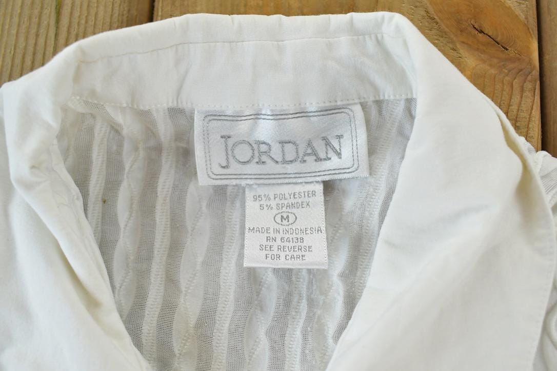 Vintage 1970s Jordan Button Up Dress Shirt Men's Small - Image 3