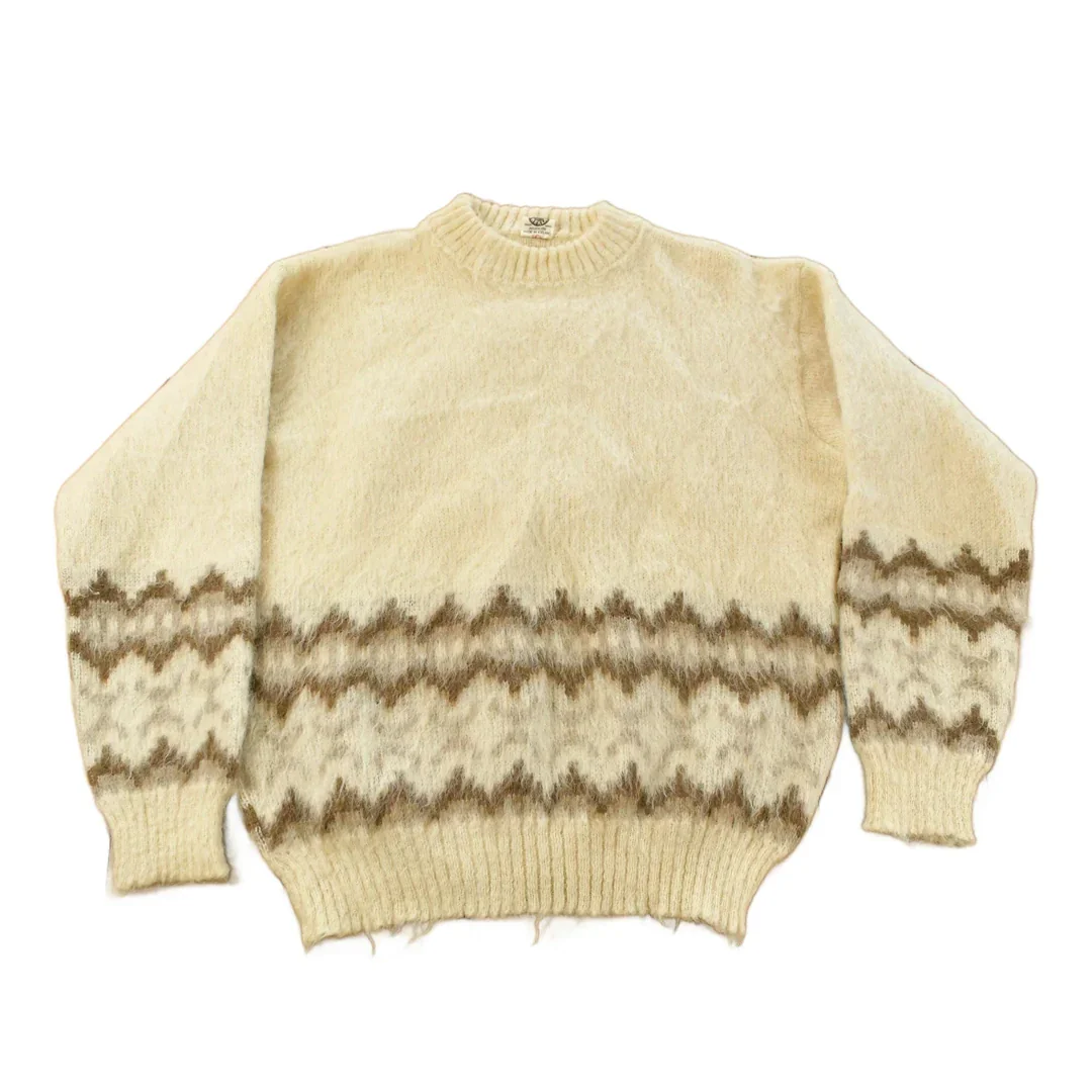 Vintage 1970s Knitting Mill Hekla Nordic Wool Knit Sweater Men's Medium